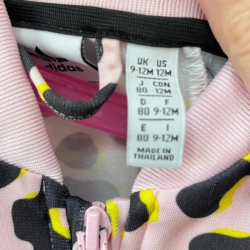 Adidas Leopard Print‎ Pink Track Suit- Size 9-12m